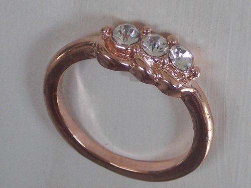 IMPORTED DESIGNER CZ ROSE GOLD ELECTROPLATED RING WITH SIM STONES SIZE 18(special shipping)