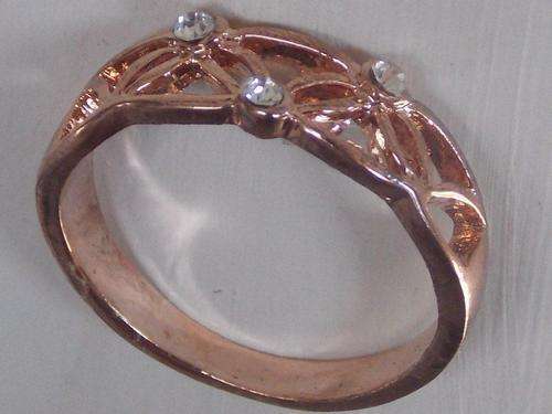 IMPORTED DESIGNER CZ ROSE GOLD ELECTROPLATED RING WITH SIM STONES SIZE 20(special shipping)