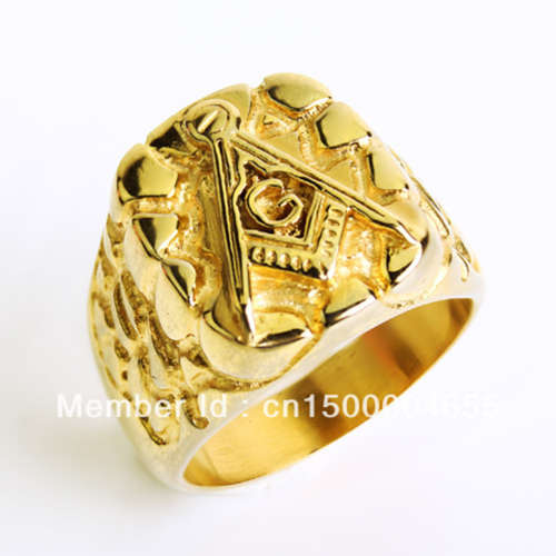 FREEMASON,MASONIC INTERNATIONAL IMPORTED ROUGHT GOLD EP RING SIZES 9,10,11,12,13