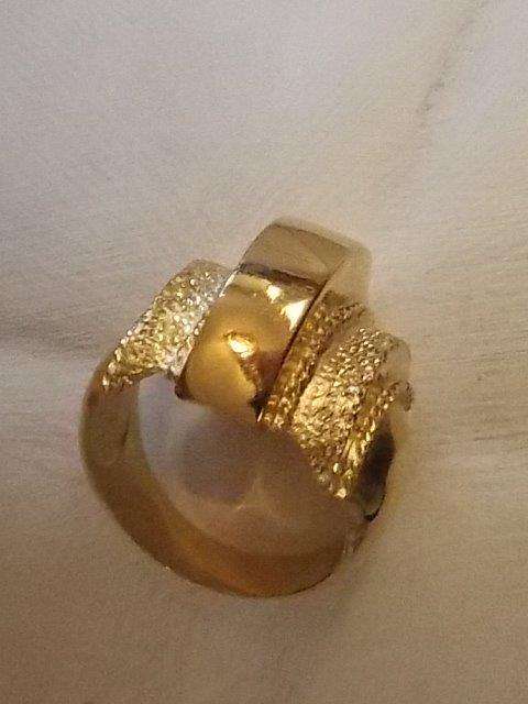NEW! MPORTED  DESIGNER GOLD FUSION RING WITH STUNNING DESIGN 11(NOT FILLED OR PLATEDFree import )