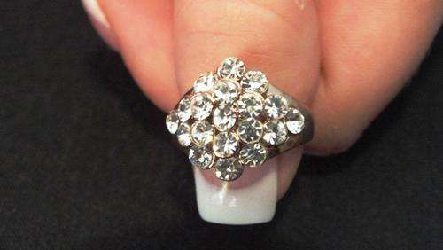 STUNNING ITALIAN DESIGNER GOLD FILLED RING WITH CZ DIAMOND SIZE 17 &18 &19