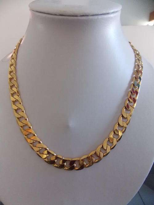 MAD START PRICE!!!!GOLD FUSION 11.25mm WIDE x 600mm LONG GOLD NECKLACE CHAIN (FREE IMPORT)