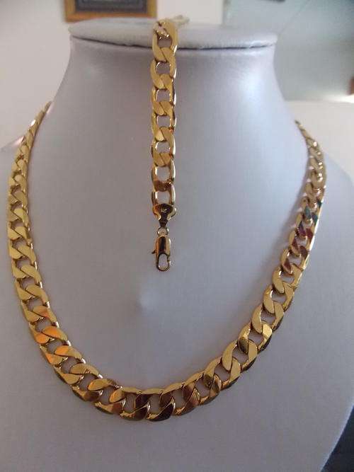 GIFT OFFER EXQUISITE GOLD FUSION 11.25mm NECKLACE & 9.25mm BRACELET