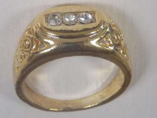 INTERNATIONAL IMPORT GOLD ELECTROPLATED  GENTS RING SIZE  22 LAST ONE FREE IMPORT