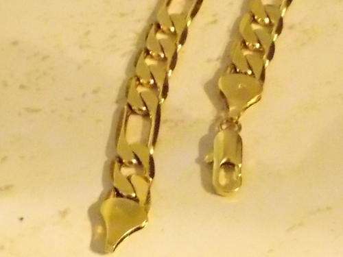BACK ON POPULAR DEMAND! GOLD FUSION 6.5MM WIDE x 600mm LONG GOLD FIGARO NECKLACE CHAIN(FREE IMPORT)