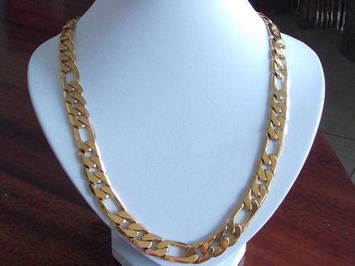 BACK ON POPULAR DEMAND! GOLD FUSION 6.5MM WIDE x 600mm LONG GOLD FIGARO NECKLACE CHAIN(FREE IMPORT)