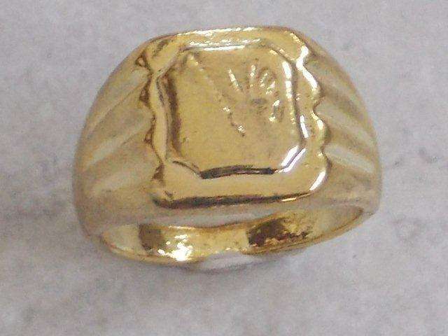 GOLD FILLED MENS RING WITH SIM DIAMONDS SIZE 18 super special!!!!!!!