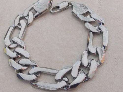 HUGE WIDTH!! 16mm WIDE HIGH CLASS SILVER ELECTROPLATED  BRACELET CHAIN (FREE IMPORT)