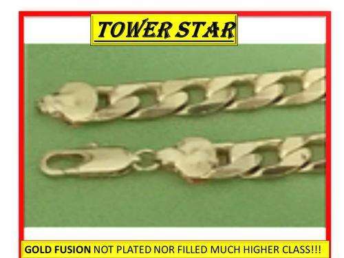 GOLD FUSION 6.5mm WIDE x 600mm LONG GOLD FIGARO NECKLACE CHAIN(NOT FILLED OR PLATED FREE IMPORT!!)