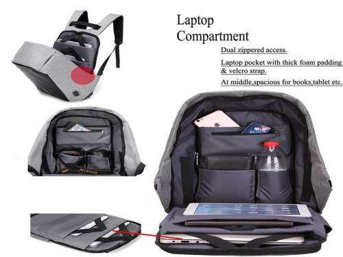 ANTI THEFT BACK PACK WITH USB PORT FOR LAPTOPS