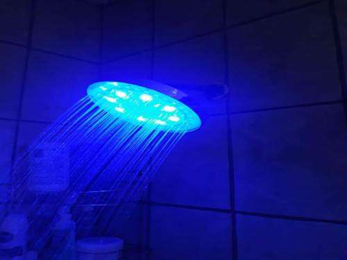 200mm temperature sensitive s/steel round shower head RGB LED LIGHT