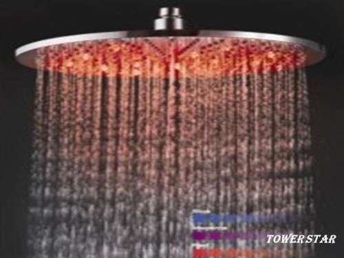 200mm temperature sensitive s/steel round shower head RGB LED LIGHT