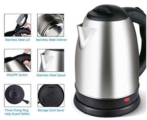 Modern 2L Kuaiyu Stainless Steel Cordless Kettle