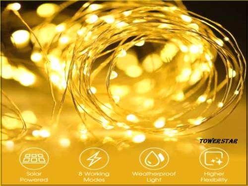 SOLAR WATERPROOF 10 M X 100 LED FAIRY STRING LIGHTS