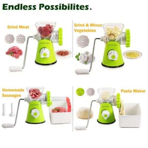 Manual Meat Grinder, Sausage Stuffer and Pasta Maker
