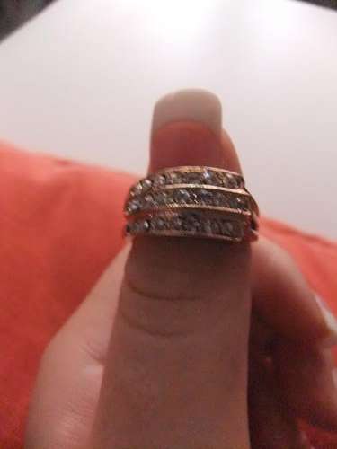 EXCLUSIVE ITALIAN DESIGNER GOLD FUSION 3 ROWS OF PLENTY CZ DIAMANTE RING SIZE19