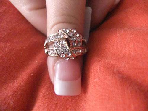 EXCLUSIVE ITALIAN DESIGNER GOLD FUSION WITH MANY CZ DIAMONDS ADDED RING SIZE 19