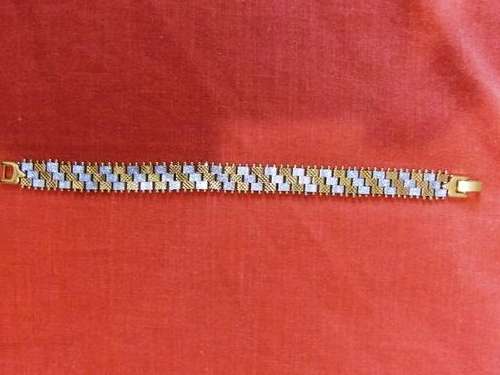 TWO SIDED ONE YELLOW + WHITE GOLD OTHER SIDE YELLOW GOLD DESIGNER BRACELET MOTHERS DAY GIFT