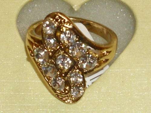 EXCLUSIVE ITALIAN DESIGNER GOLD FUSION RING WITH 11 CZ DIAMONDS ADDED