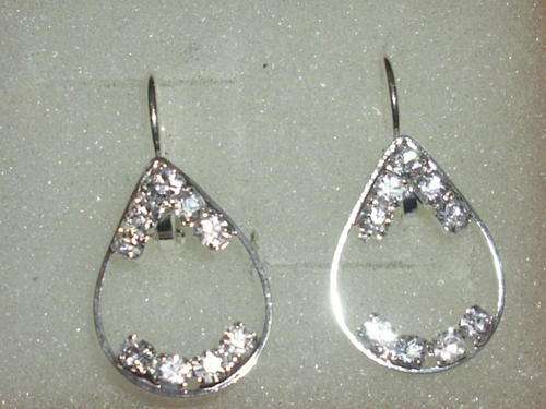 SILVER WITH SIM DIAMONDS EARRINGS