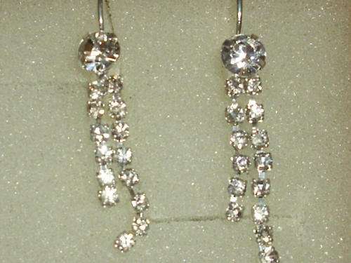 SILVER WITH SIM DIAMONDS EARRINGS
