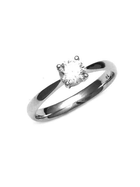 SOLID 925 STERLING SILVER RING SIZE 8 WITH AAA 5MM CZ STONE .50 CARAT