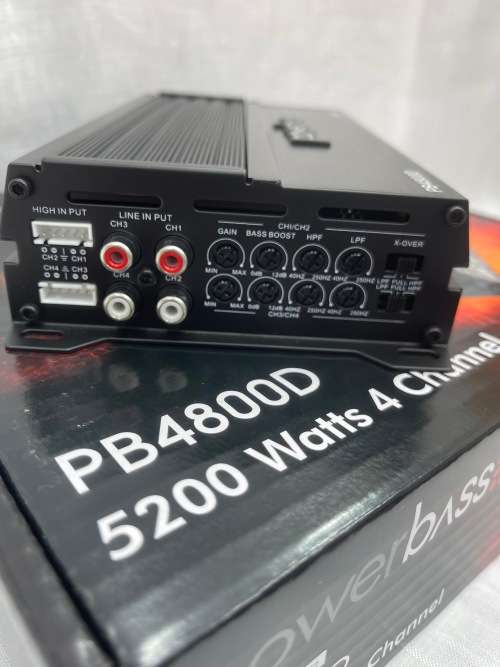 Powerbass PB4800D 5200W Mini 4 Channel Compcat Amplifier