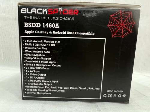 Blackspider BSDD1460A 2DIN Apple Car-Play and Android Auto