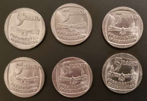 1994 5 Rand **PRESIDENTIAL INAUGURATION** (3rd lot) | bid per coin