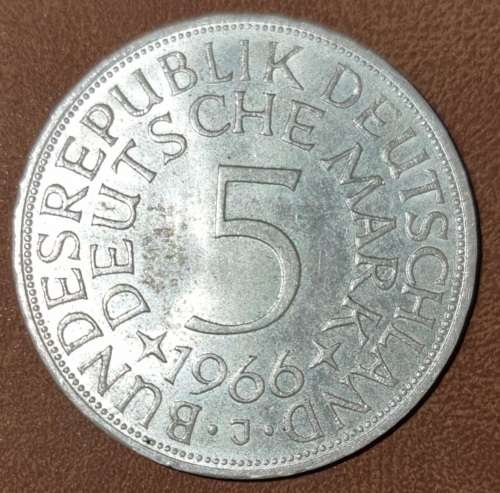 ***$$$SILVER COIN!!!*** Germany: 5 Mark 1966 | **VF-XF**
