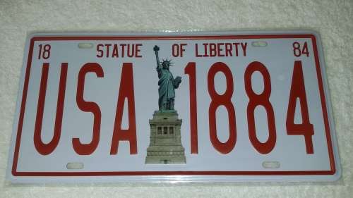 STATUE OF LIBERTY; USA 1884 MEMORABILIA METAL SIGN