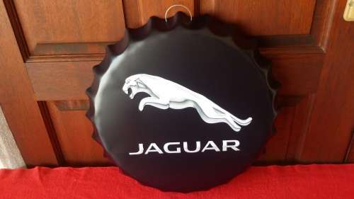 JAGUAR LOGO; LARGE ROUND METAL HANGING SIGN  - NEW!
