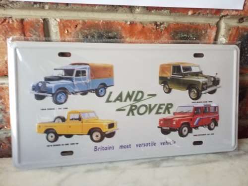 LAND-ROVER, EMBOSSED METAL NUMBER PLATE HANGING SIGN - NEW!