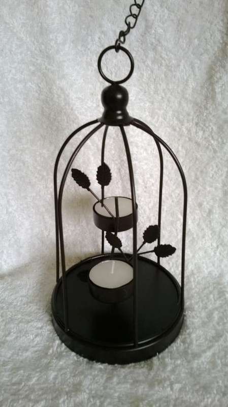 Decorative Hanging Metal Candle Holder & 2 Tea Light Candles FREE!