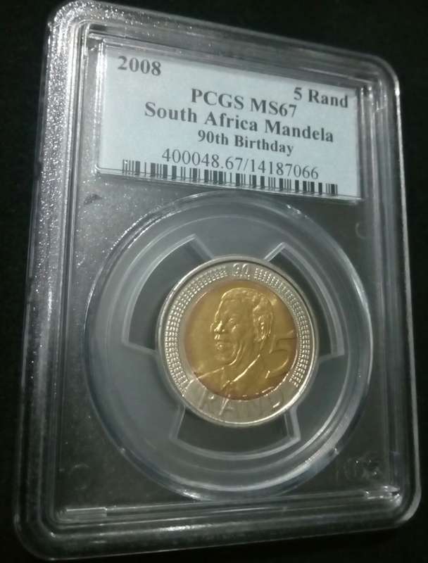 PCGS MS67 Mandela 90th Birthday 2008