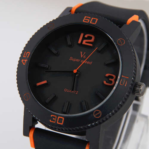 Luxury Military Quartz Analog Fashion Mens V6 Sport Large Numbers Wrist watch