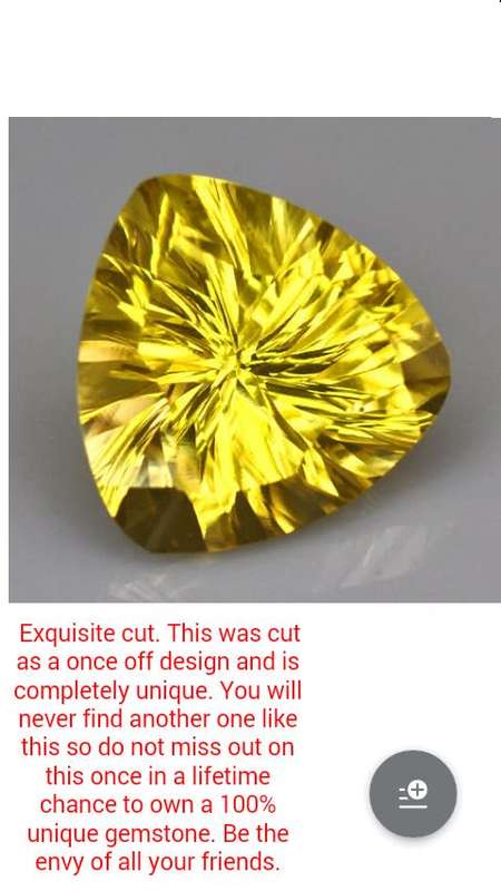 UNTREATED NATURAL 4.25ct Custom "Tri-eternal" cut Citrine