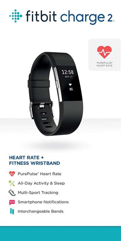 Fitbit Charge 2 Activity Tracker + Heart Rate (Black)