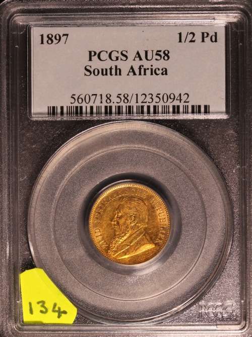 1897 Half Pond AU58