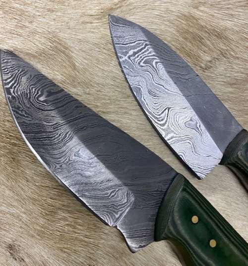 Damascus Hunter and Skinner Knives (lot of 2)