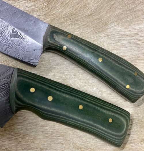 Damascus Hunter and Skinner Knives (lot of 2)
