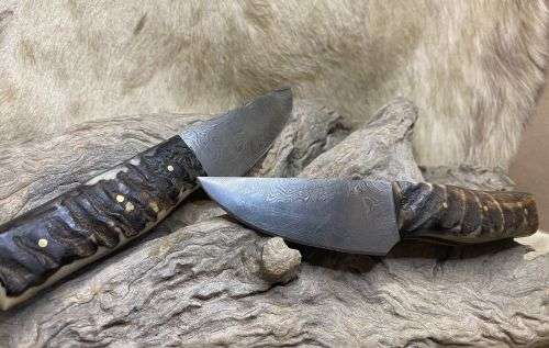 Damascus Hunter / Skinner Knives (lot of 2)
