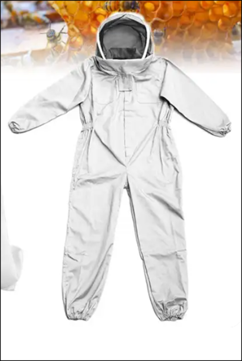Beekeepers Cotton Full Body Bee Suit with Veil Hood Hat