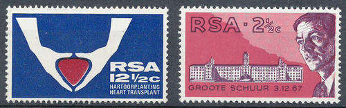 SA 1969 - First Heart Transplant Set - MNH (SACC 285-286)