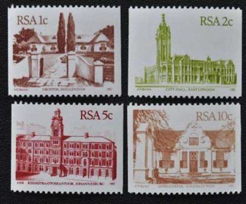 RSA 1982 - 4TH DEF ISSUE SA ARCHITECTURE - SET OF COILS - MNH