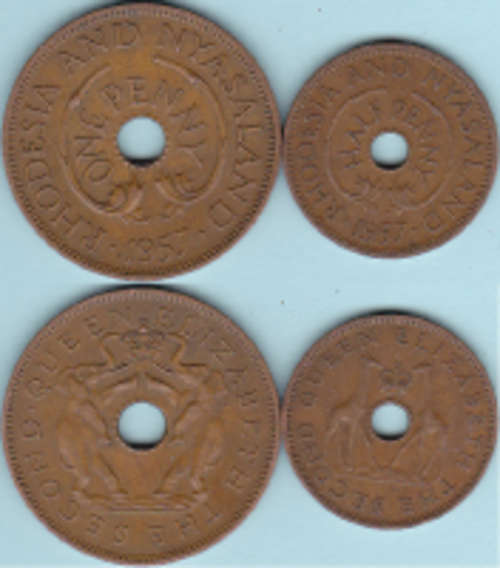 Rhodesia and Nyasaland (1957)ÃÂ½ Penny & 1 Penny set