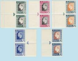 South Africa KG VI. 1937.Coronation.UM Set of 5,Vertical,  Pairs.Cat Velue R180