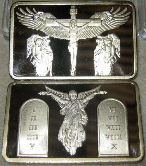 !!FREE SHIPPING!! 1Troy oz 999 24ct Gold Layered Jesus & Angel 100 Mills (NEW)