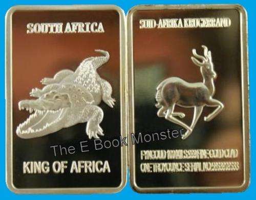 !!FREE SHIPPING!! South Africa King of Africa Crocodile 1Troy oz gold layered bar(NEW)