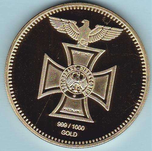 !!FREE SHIPPING!!  Deutches Reichsbank 1871 1Troy oz .999 24k Gold Clad Coin